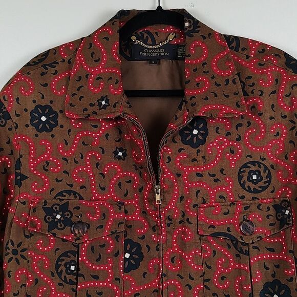 Classiques For Nordstrom Zip Front Cropped Linen Jacket Size Small - Picture 7 of 13